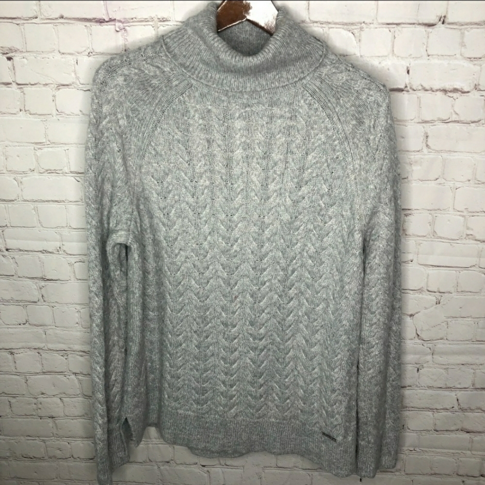 Michael Kors Gray Knit Turtle Neck Sweater Medium